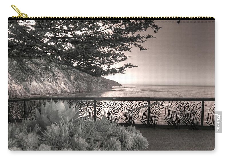 Esalen Zip Pouch featuring the photograph Esalen Institute Big Sur California infrared by Jane Linders
