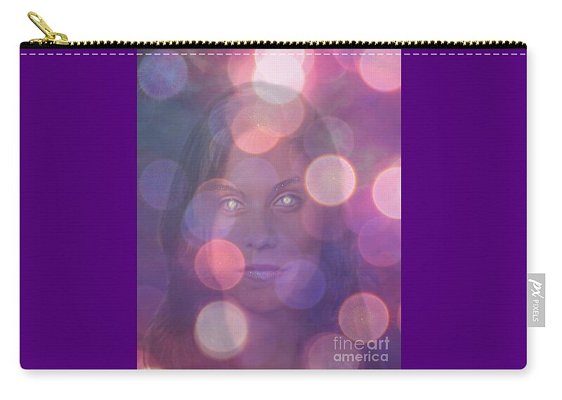 Soul Zip Pouch featuring the mixed media Essence Of Soul by Diamante Lavendar