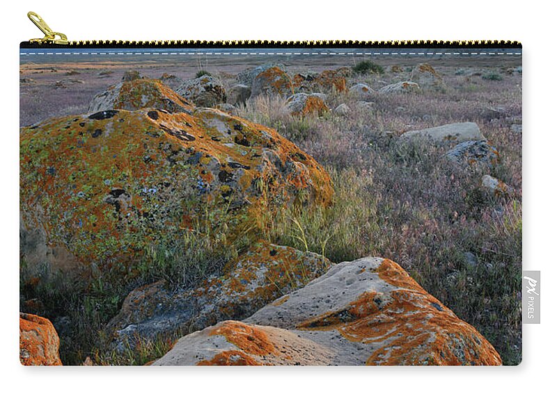 Book Cliffs Zip Pouch featuring the photograph Evening Clouds over Book Cliffs Desert by Ray Mathis
