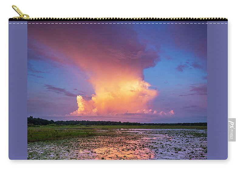 Water Zip Pouch featuring the photograph Evening Shower by Marvin Spates