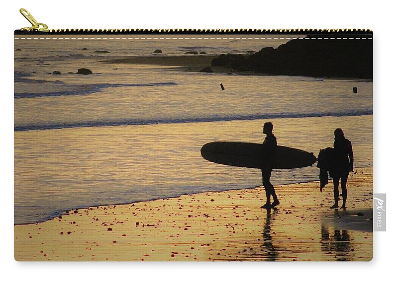 Surf Zip Pouch featuring the photograph Evening Surf by FD Graham