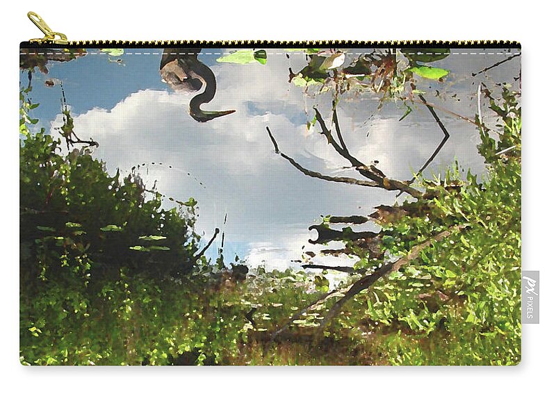 Everglades Swamp Bird Zip Pouch featuring the photograph Everglades #7 by Neil Pankler