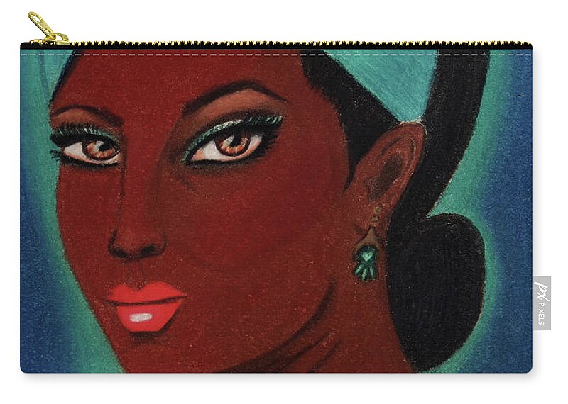 Fashion Zip Pouch featuring the drawing Exotic Beauty by Dorothy Lee