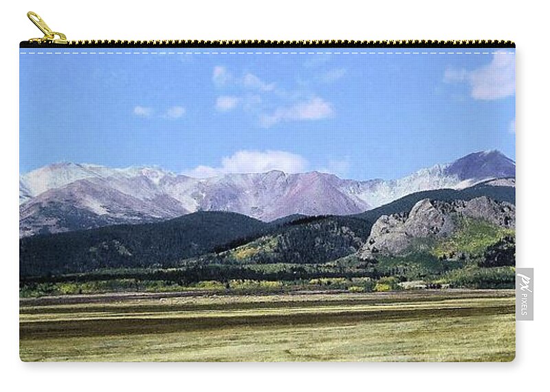 Mountains Zip Pouch featuring the photograph Expanse by Karen Stansberry