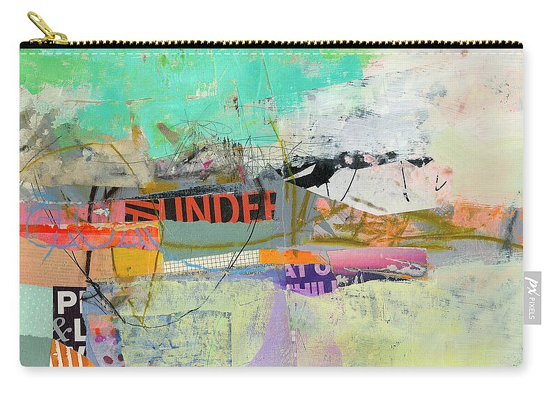 Abstract Art Zip Pouch featuring the painting Fact Check #1 by Jane Davies