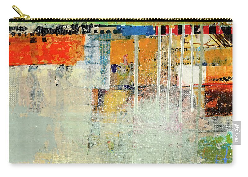 Abstract Art Zip Pouch featuring the painting Fact Check #10 by Jane Davies