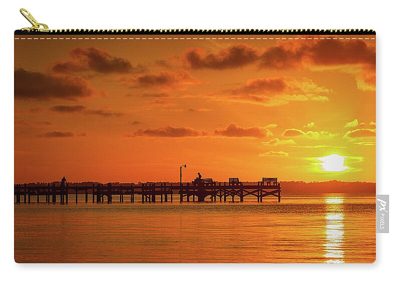 Sunset Zip Pouch featuring the photograph Fading Day by Mike Whalen