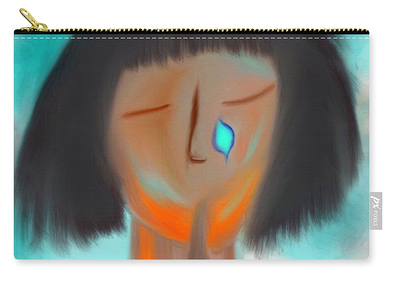 Prophetic Zip Pouch featuring the digital art Faithful in Prayer by Jessica Eli