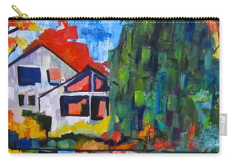 Pond Carry-all Pouch featuring the painting Fall at Orchard Pond by Barbara O'Toole