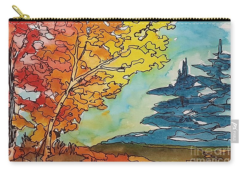 Fall Carry-all Pouch featuring the painting Fall Colors by Petra Burgmann