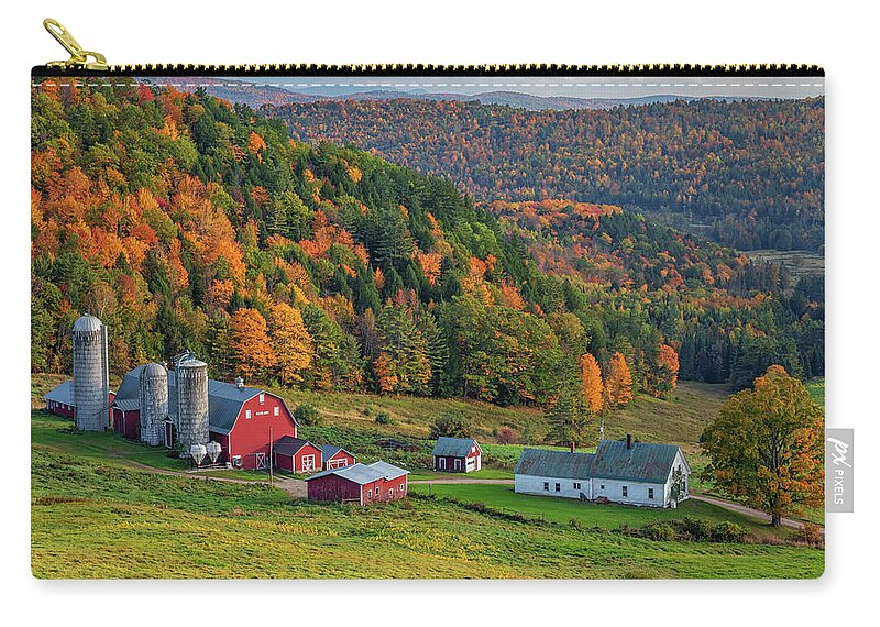 Hillside Acres Farm Zip Pouch featuring the photograph Fall Foliage at Hillside Acres by Kristen Wilkinson