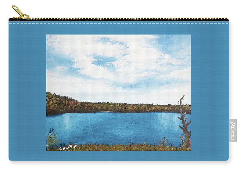Landscape Zip Pouch featuring the painting Fall In Itasca by Gabrielle Munoz