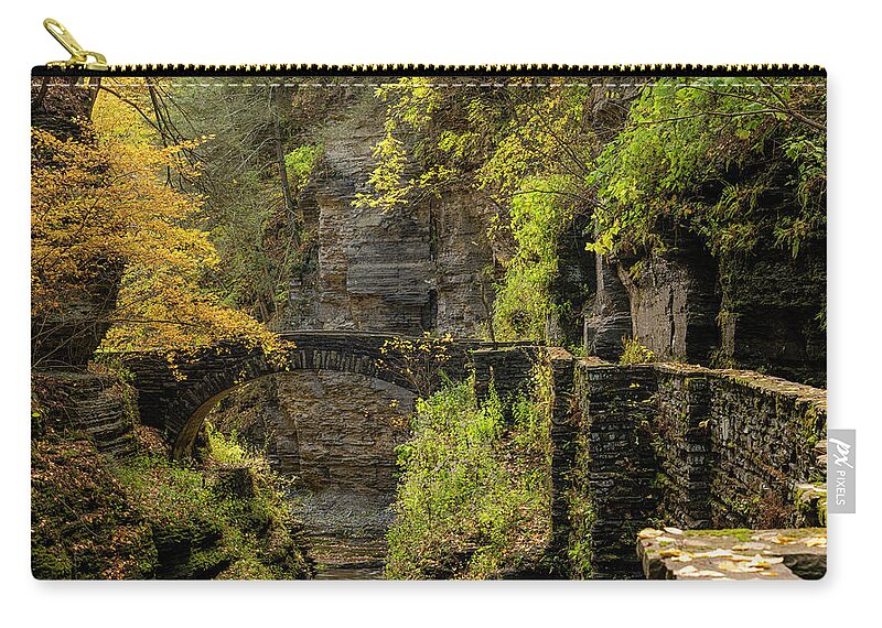 Foliage Zip Pouch featuring the photograph Fall in Ithaca by Arthur Oleary