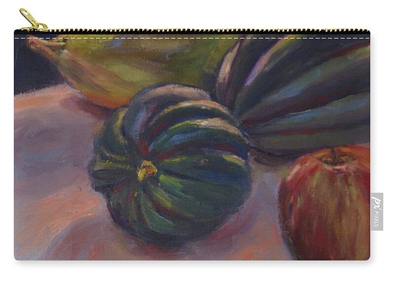 Still Life Zip Pouch featuring the painting Fall Squash by Beth Riso