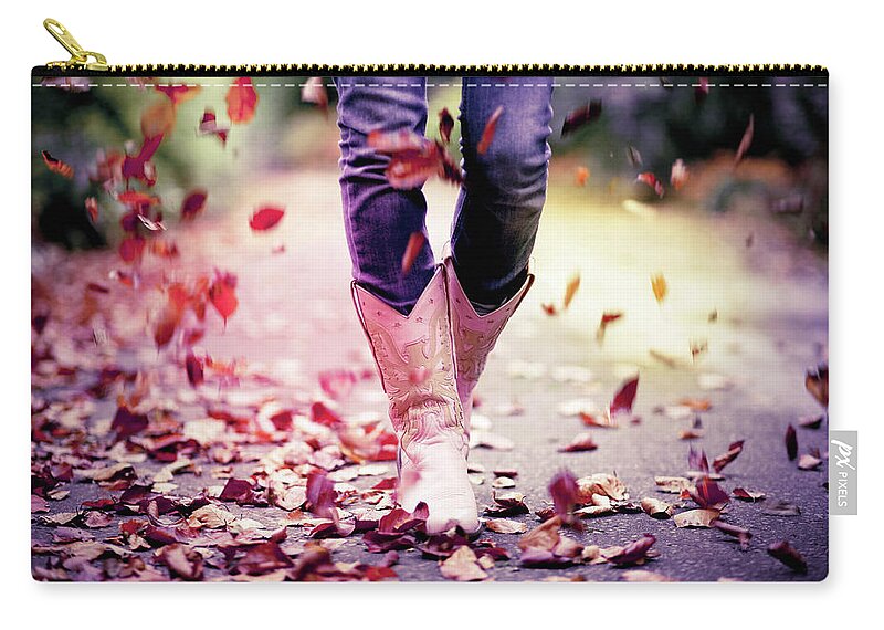 People Zip Pouch featuring the photograph Falling Leaves by Sasha Bell