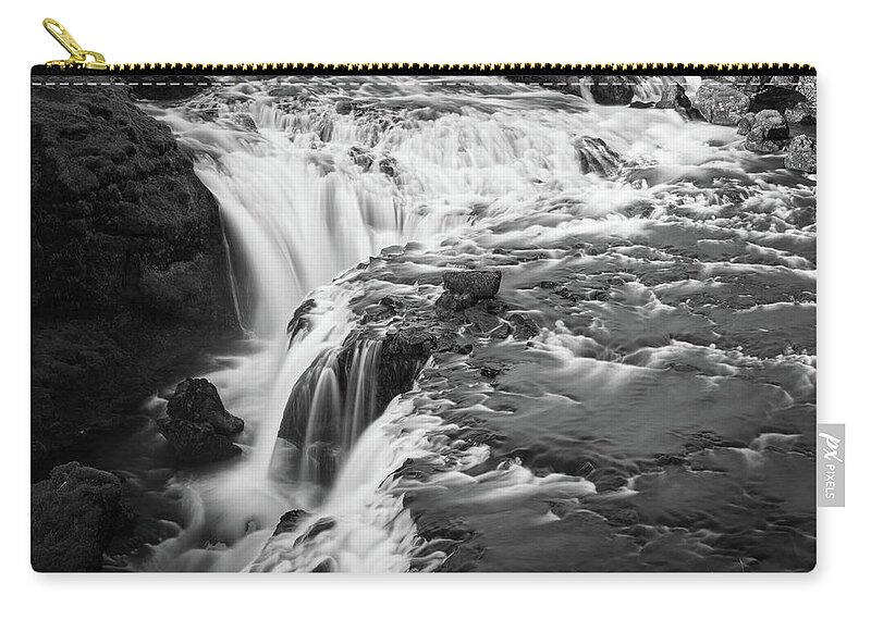 Iceland Zip Pouch featuring the photograph Falling Water on the Skoga River by James Udall