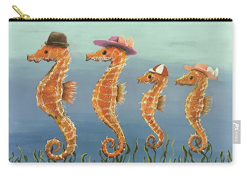Family Outing Zip Pouch featuring the painting Family Outing by Winton Bochanowicz
