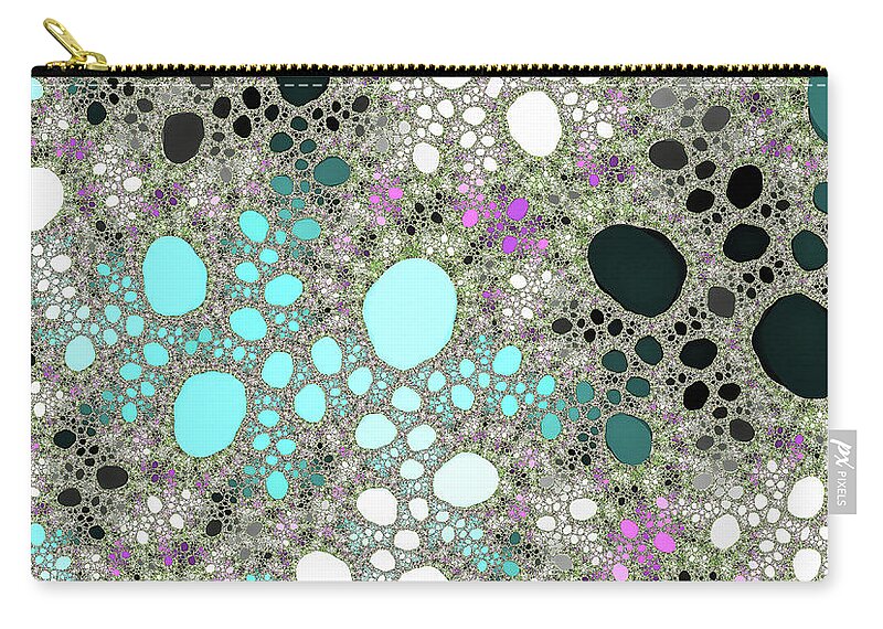 Abstract Zip Pouch featuring the digital art Fantasy Blue Puddles Fine Art by Don Northup