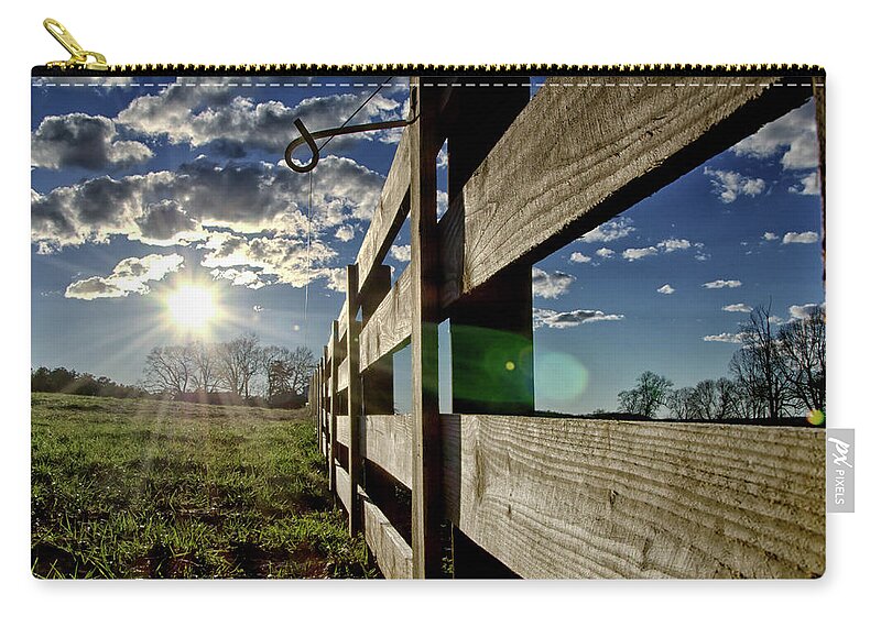 Landscapes Zip Pouch featuring the photograph Farm Life by Michael Frank