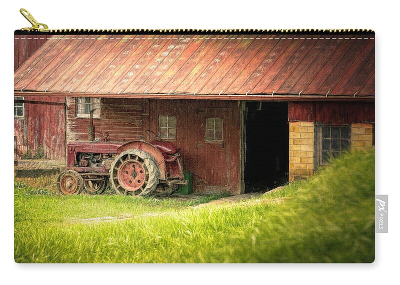 Tractor Zip Pouch featuring the photograph Farm Tractor by Deborah Penland