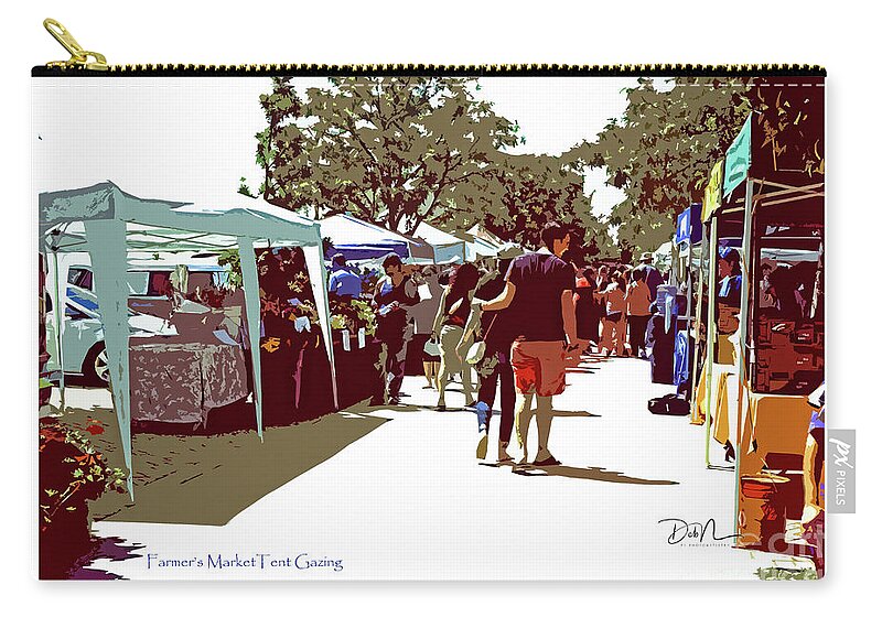  Longmont Zip Pouch featuring the digital art Farmers's Market Tent Gazing by Deb Nakano