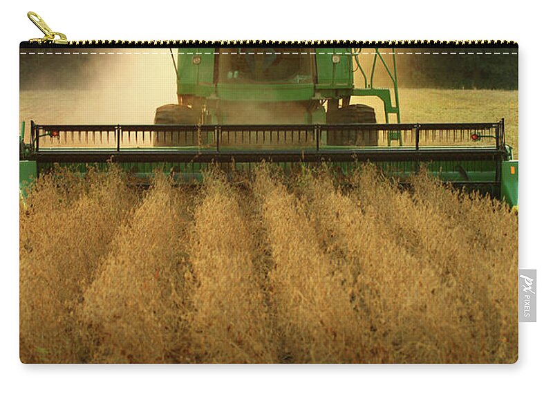 Working Zip Pouch featuring the photograph Farming In The Sunset On Such A by Jenjen42