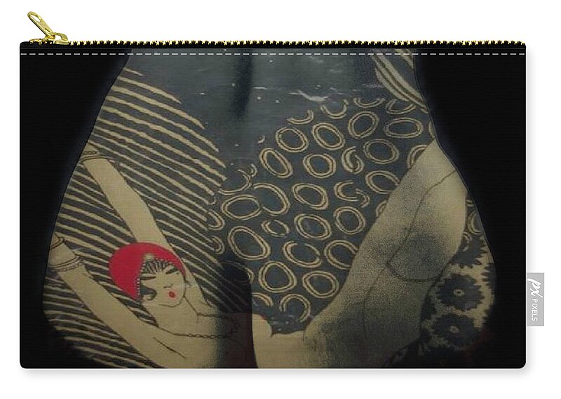 Women Zip Pouch featuring the mixed media Fat Bottomed Girls by Paul Lovering
