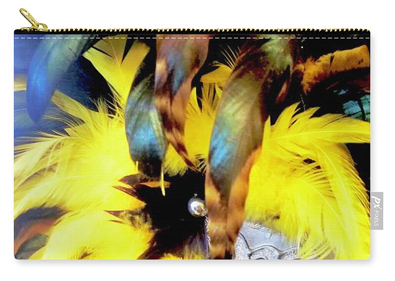 Costume Zip Pouch featuring the photograph Feather Mask for Sale by Alida M Haslett