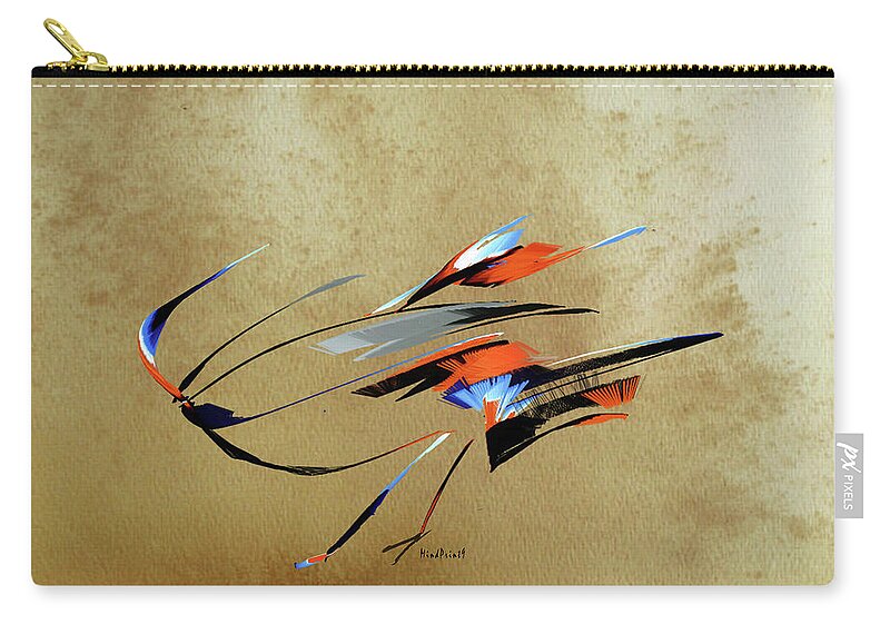 Bird Zip Pouch featuring the digital art Feathers by Asok Mukhopadhyay