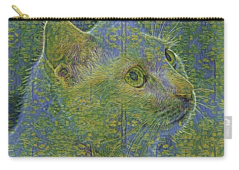Felines Zip Pouch featuring the mixed media Feline Art by DB Hayes