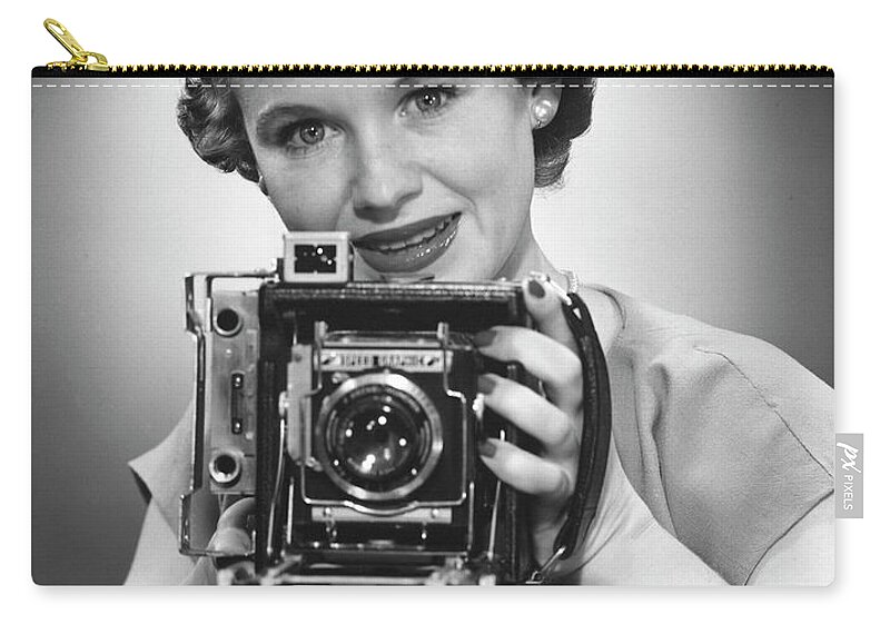 People Zip Pouch featuring the photograph Female Photographer by George Marks