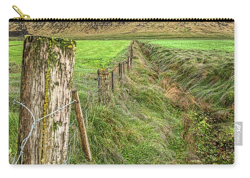 Iceland Carry-all Pouch featuring the photograph Fence of Iceland by David Letts