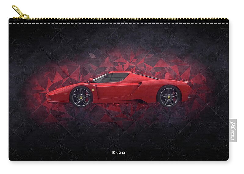 Ferrari Enzo Zip Pouch featuring the digital art Ferrari Enzo by Airpower Art