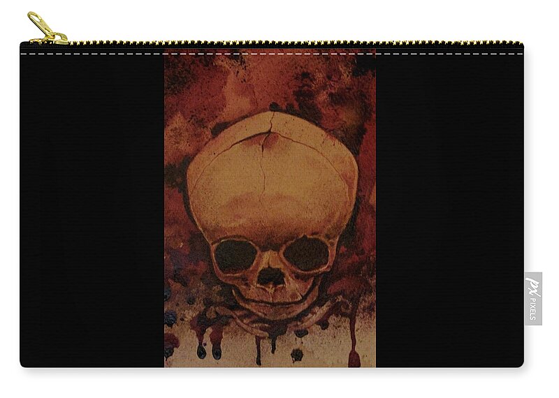 Ryan Almighty Carry-all Pouch featuring the painting Fetus Skeleton #2 by Ryan Almighty