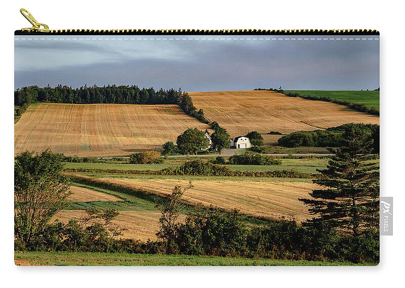 Pei Carry-all Pouch featuring the photograph Fields and Farms Patchwork by Marcy Wielfaert