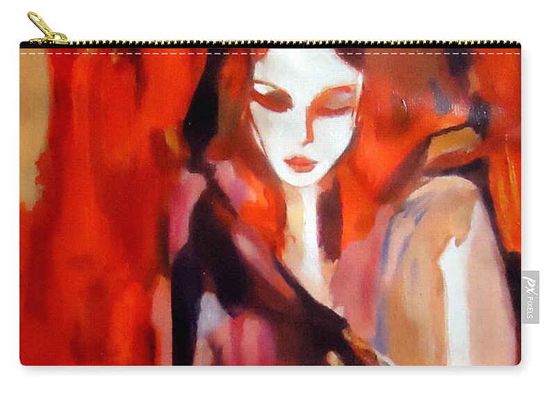Nude Figures Zip Pouch featuring the painting Finesse by Helena Wierzbicki