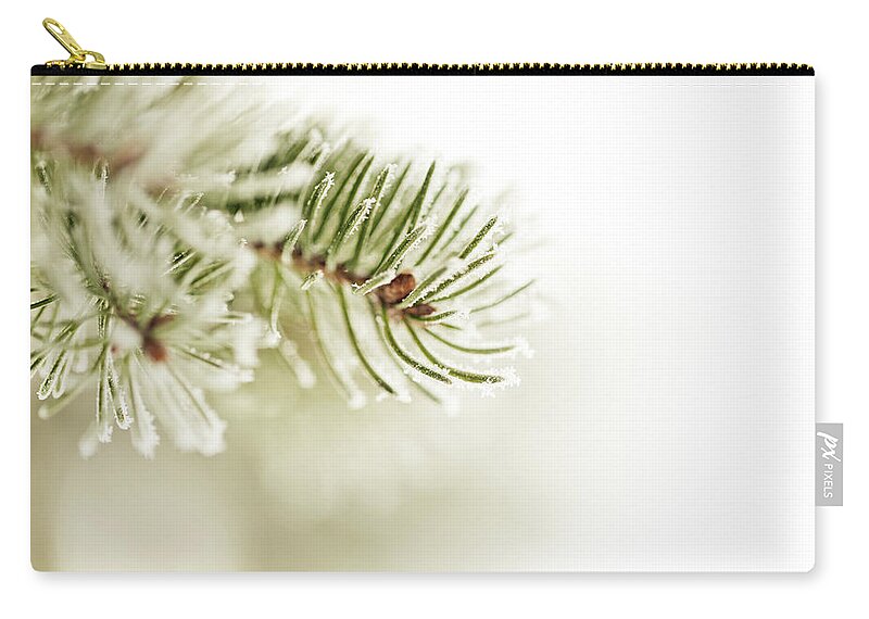 Needle Zip Pouch featuring the photograph Fir Tree Branch by Mmeemil
