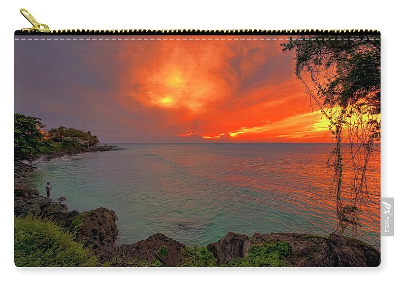 Sunset Zip Pouch featuring the photograph Fire Sky by Nadia Sanowar