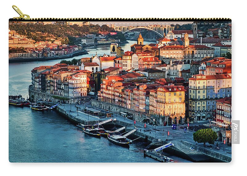 Porto Zip Pouch featuring the photograph First Light on Porto - Portugal by Stuart Litoff