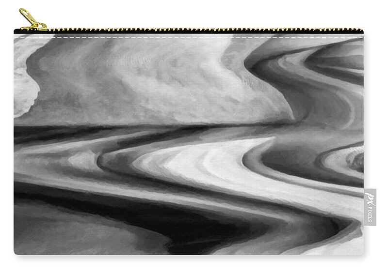 Black_white. Black_and_white Zip Pouch featuring the digital art Flight of Fancy by Gerlinde Keating