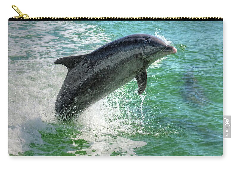 Dolphin Zip Pouch featuring the photograph Flipper by Debra Kewley