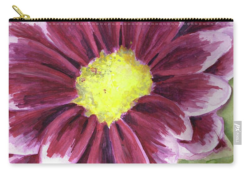 Watercolor Painting Zip Pouch featuring the painting Flor by Jeremy Robinson