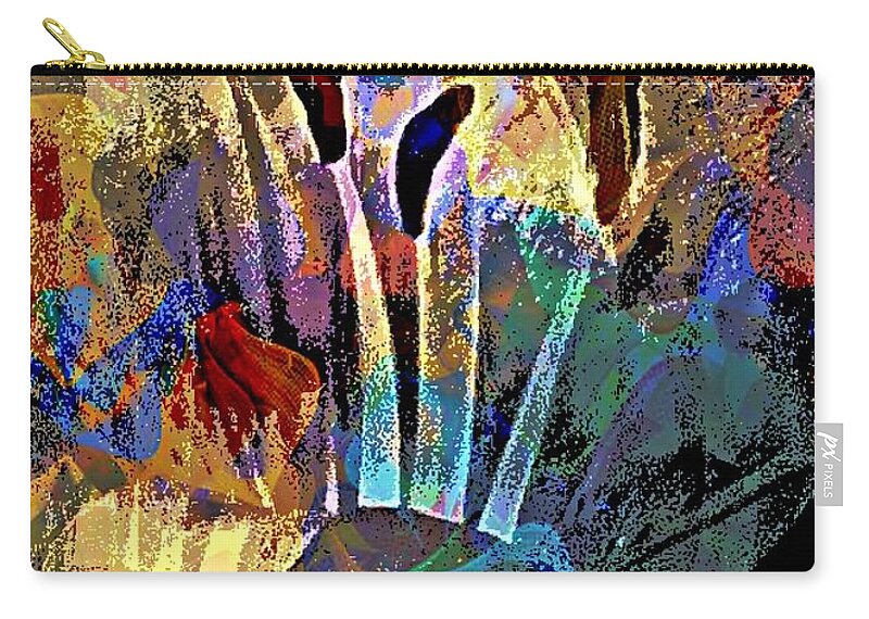 Abstract Zip Pouch featuring the digital art Floral Fabrics by Tommy McDonell