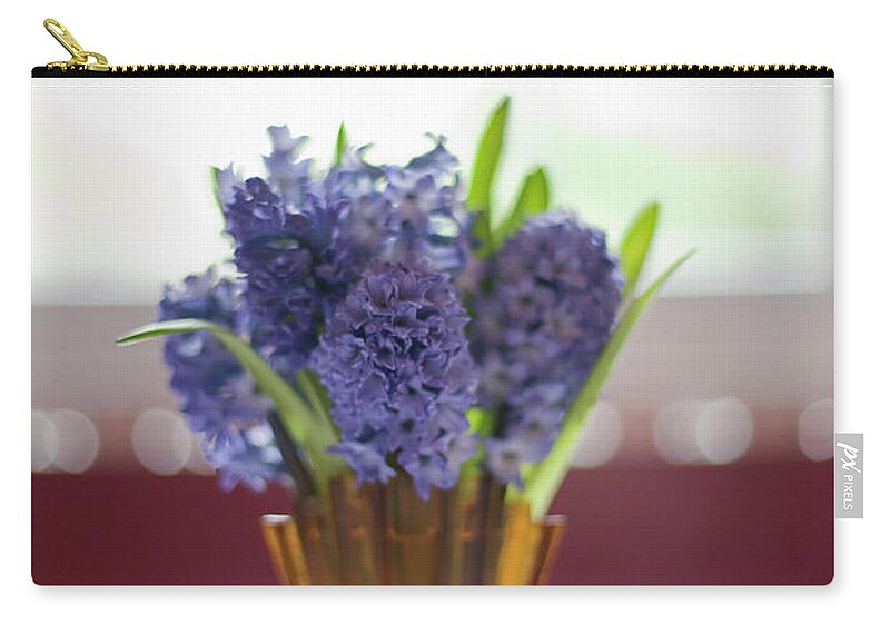 Tranquility Zip Pouch featuring the photograph Flowers In Vases And An English Garden by Nancy Honey