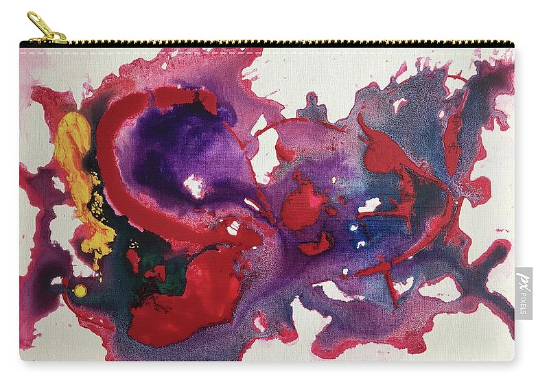  Zip Pouch featuring the painting Flowing Art by Kate by Lew Hagood