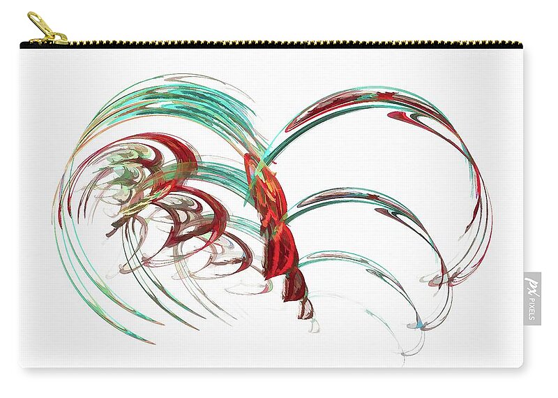 Abstract Art Zip Pouch featuring the digital art Flowing Beauty Red by Don Northup