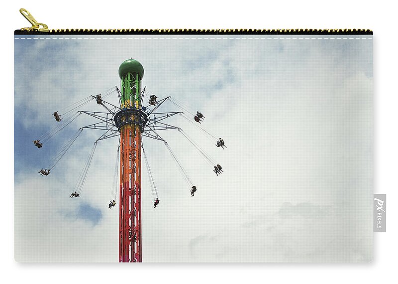 Amusement Park Zip Pouch featuring the photograph Fly High by Ssmyg