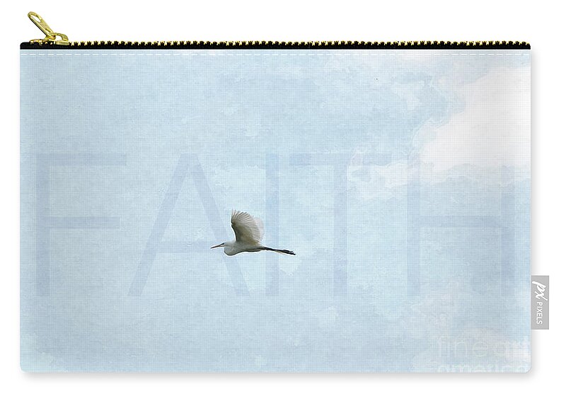 Christian Zip Pouch featuring the photograph Flying by Faith by Anita Oakley