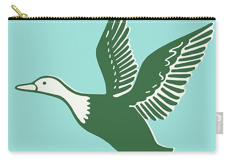 Animal Zip Pouch featuring the drawing Flying Goose by CSA Images