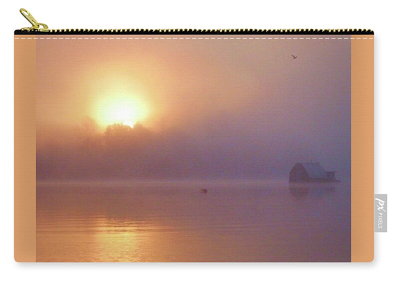 Sun Zip Pouch featuring the photograph Fogrise by Fred Bailey